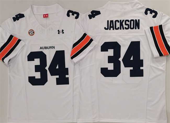 Mens Auburn Tigers #34 Bo Jackson White 2024 F.U.S.E. Limited Stitched Jersey